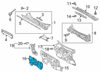 OEM 2021 Toyota RAV4 Prime Front Insulator Diagram - 55223-0R100
