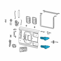 OEM 2019 Jeep Wrangler TAILGATE Hinge Diagram - 68282145AB