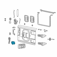 OEM 2020 Jeep Wrangler Cylinder-Swing Gate Lock Assembly Diagram - 68384450AA