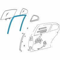 OEM 2001 Lexus IS300 Run, Rear Door Glass, RH Diagram - 68142-53010