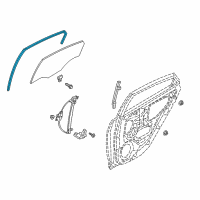 OEM 2020 Hyundai Accent Run-Rear Door Window Glass, LH Diagram - 83530-J0000