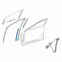 OEM 2020 Lexus LS500 Run, Front Door Glass Diagram - 68143-50010