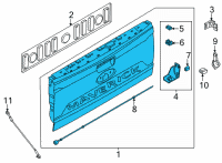 OEM 2022 Ford Maverick TAILGATE ASY Diagram - NZ6Z-6040700-A