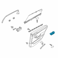 OEM 2016 Hyundai Genesis Rear Power Window Sub Switch Assembly, Right Diagram - 93580-B1900-4X