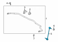 OEM Hyundai Elantra Link Assembly-Front Stabilizer Diagram - 54830-AA000