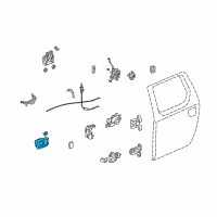 OEM Honda Ridgeline Handle Assembly, Left Rear Inside (Dark Gray) Diagram - 72660-SJC-A02ZB