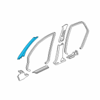 OEM 2000 Acura TL Garnish Assembly, Right Front Pillar (Light Fern) Diagram - 84101-S0K-A00ZA