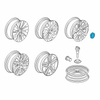 OEM Honda Accord Cap, Wheel Center (Al) Diagram - 44732-T2A-A11