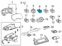OEM 2021 Toyota Venza Headlamp Switch Diagram - 84153-48030