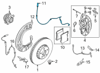 OEM 2019 BMW X7 Brake Pad Wear Sensor, Front Diagram - 34-35-6-870-353