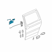 OEM 2004 Oldsmobile Silhouette Rear Side Door Lock Assembly Front Diagram - 25780731