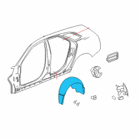 OEM Cadillac CTS Wheelhouse Liner Diagram - 22864103