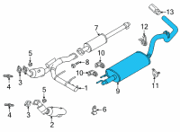 OEM 2022 Ford F-150 MUFFLER AND PIPE ASY - REAR Diagram - ML3Z-5230-B