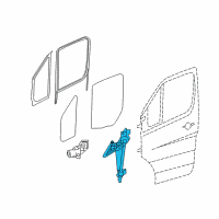 OEM Dodge Sprinter 3500 Front Door Window Regulator Diagram - 68010026AA