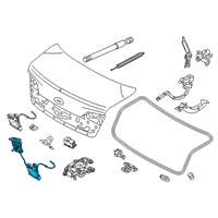 OEM 2018 Kia Cadenza Trunk Lid Latch Assembly Diagram - 81230F6010