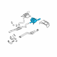 OEM 2011 BMW 335i Rear Silencer, Left, With Exhaust Flap Diagram - 18-30-7-553-827