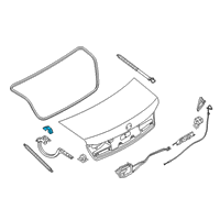 OEM 2021 BMW 745e xDrive Left Trunk Lid Hinge Diagram - 41-00-7-413-517
