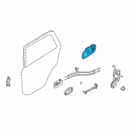 OEM 2004 Hyundai Santa Fe Rear Exterior Door Handle Assembly, Left Diagram - 83650-26000