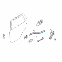 OEM Hyundai Santa Fe Rear Door Inside Handle Rod, Left Diagram - 81471-26000