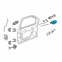 OEM 2009 Chevrolet Trailblazer Handle Asm-Rear Side Door Inside *Ebony Diagram - 25965489