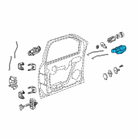 OEM 2005 Chevrolet Trailblazer EXT Handle Asm-Rear Side Door Inside *Ebony Diagram - 25965489