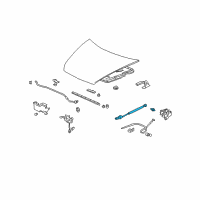 OEM Honda Stay Assembly, Passenger Side Hood Opener Diagram - 74145-SDB-A02