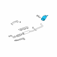 OEM 2003 Buick LeSabre Muffler W/Tailpipe Diagram - 25773763