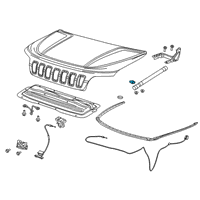 OEM Jeep Hood Gas Cylinder Support Diagram - 68290461AA