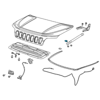 OEM 2020 Jeep Cherokee Hood Gas Cylinder Support Diagram - 68290461AA