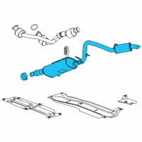 OEM Cadillac Muffler & Pipe Diagram - 84496908
