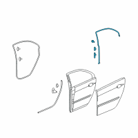 OEM Acura RL Sub-Seal, Left Rear Door (Upper) Diagram - 72865-SJA-A01