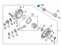 OEM Hyundai Santa Fe XL Nut-Castle Diagram - 49551-4T000