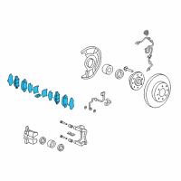 OEM Honda Fit Pad Set, Front Diagram - 45022-T5R-A50