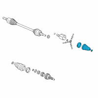 OEM Saturn Vue Boot Kit, Rear Wheel Drive Shaft Tri-Pot Joint Diagram - 19149883