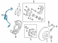 OEM 2021 Toyota RAV4 Front Speed Sensor Diagram - 89542-42070