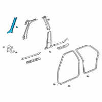 OEM 2002 Toyota Prius Weatherstrip Pillar Trim Diagram - 62212-47020-B0