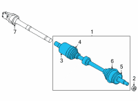 OEM 2021 Hyundai Santa Fe SHAFT ASSY-DRIVE, RH Diagram - 49501-R5670