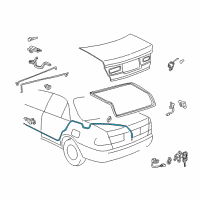 OEM 2000 Toyota Camry Release Cable Diagram - 64607-33050