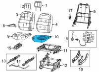 OEM 2020 Ram ProMaster 1500 Seat Cushion Foam Front Diagram - 68235395AA