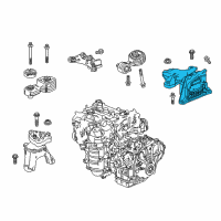 OEM Honda Accord Rubber Assembly, Transmission Mounting Diagram - 50850-TVA-A12