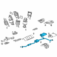 OEM Honda Accord Muffler, Passenger Side Exhuast Diagram - 18030-SDB-A11