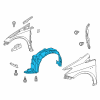 OEM 2016 Toyota Prius V Fender Liner Diagram - 53875-47061