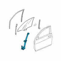 OEM Acura TL Regulator Assembly, Left Front Door Power Diagram - 72250-TK4-A01