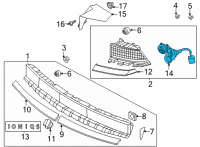 OEM Hyundai HOLDER & WIRING-REAR COMBI, O/S Diagram - 92491-GI050