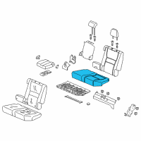 OEM Honda Ridgeline Pad, L. RR. Seat Cushion Diagram - 82537-T6Z-A01