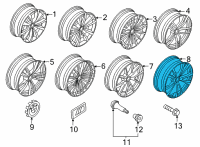 OEM 2022 BMW M8 Gran Coupe RIM LIGHT ALLOY TRANSL.SHADO Diagram - 36-10-8-089-569