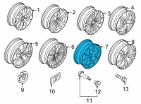 OEM 2022 BMW M850i xDrive Gran Coupe Disc Wheel Light Alloy Jet B Diagram - 36-11-8-097-241