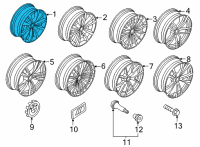 OEM BMW 840i Gran Coupe Disk Wheel, Light Alloy, In Diagram - 36-11-8-090-020