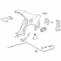 OEM Lexus IS300 Spring, Fuel Filler Opening Lid Hinge Diagram - 77360-12080