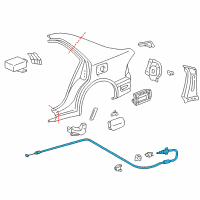 OEM Lexus IS300 Cable Sub-Assy, Fuel Lid Lock Control Diagram - 77035-53020